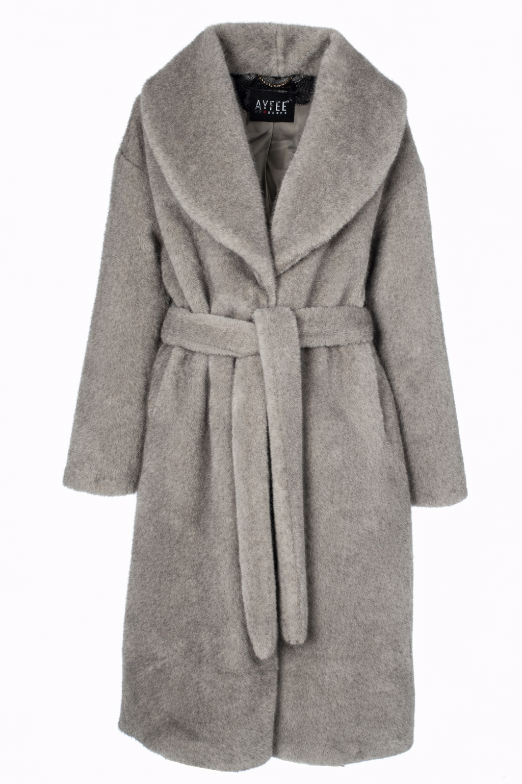 GIACCA LUNGA FAUX FUR FAKE MINK,4 TG,100%PL,MADE IN PRC          - GREY